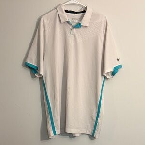 Nike golf men’s  White and Blue Polo Shirt size XL